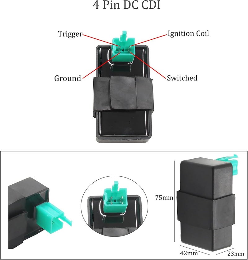 Greesp 4 Pin DC CDI Box for ATV Buggy Quad Pit Dirt PRO Trail Bike Go Kart 50cc 70cc 90cc 110cc 125cc 150cc 200cc - Image 2